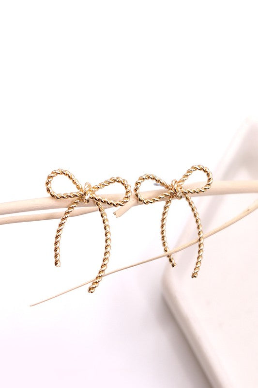 Bow Earrings- Gold