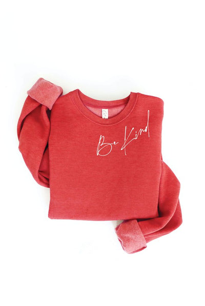 Be Kind Crewneck- Cranberry