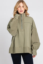 The Cuddle Craze Pullover- Olive