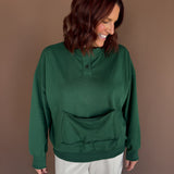 Front Pocket Pullover-Forest Green