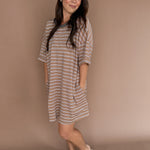 Stripe Knit Pullover Big Top Dress - Ana Patricia Boutique