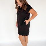 Solid Jersey Dress -Black