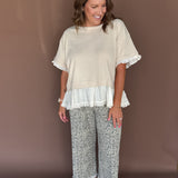 Ruffle Layer Top- Natural