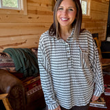 Textured Stripe Top- Olive