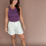 Classic Linen Shorts- Oatmeal - Ana Patricia Boutique
