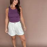 Classic Linen Shorts- Oatmeal - Ana Patricia Boutique