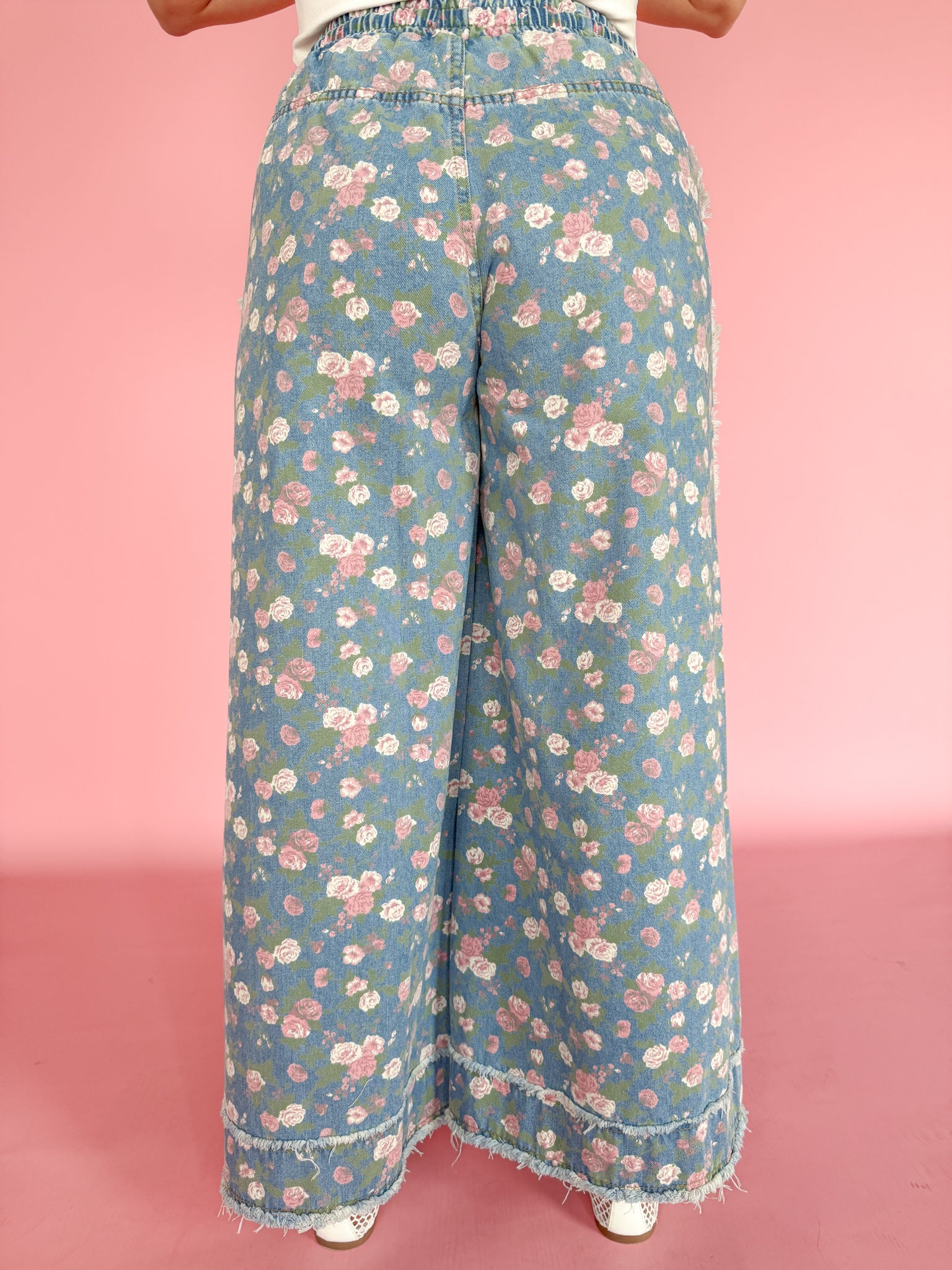 Boho Floral Denim Pants - Ana Patricia Boutique