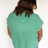 The Lucy V Neck Short Sleeve Top- Mint
