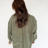 Double Ribbed Pullover- Olive - Ana Patricia Boutique