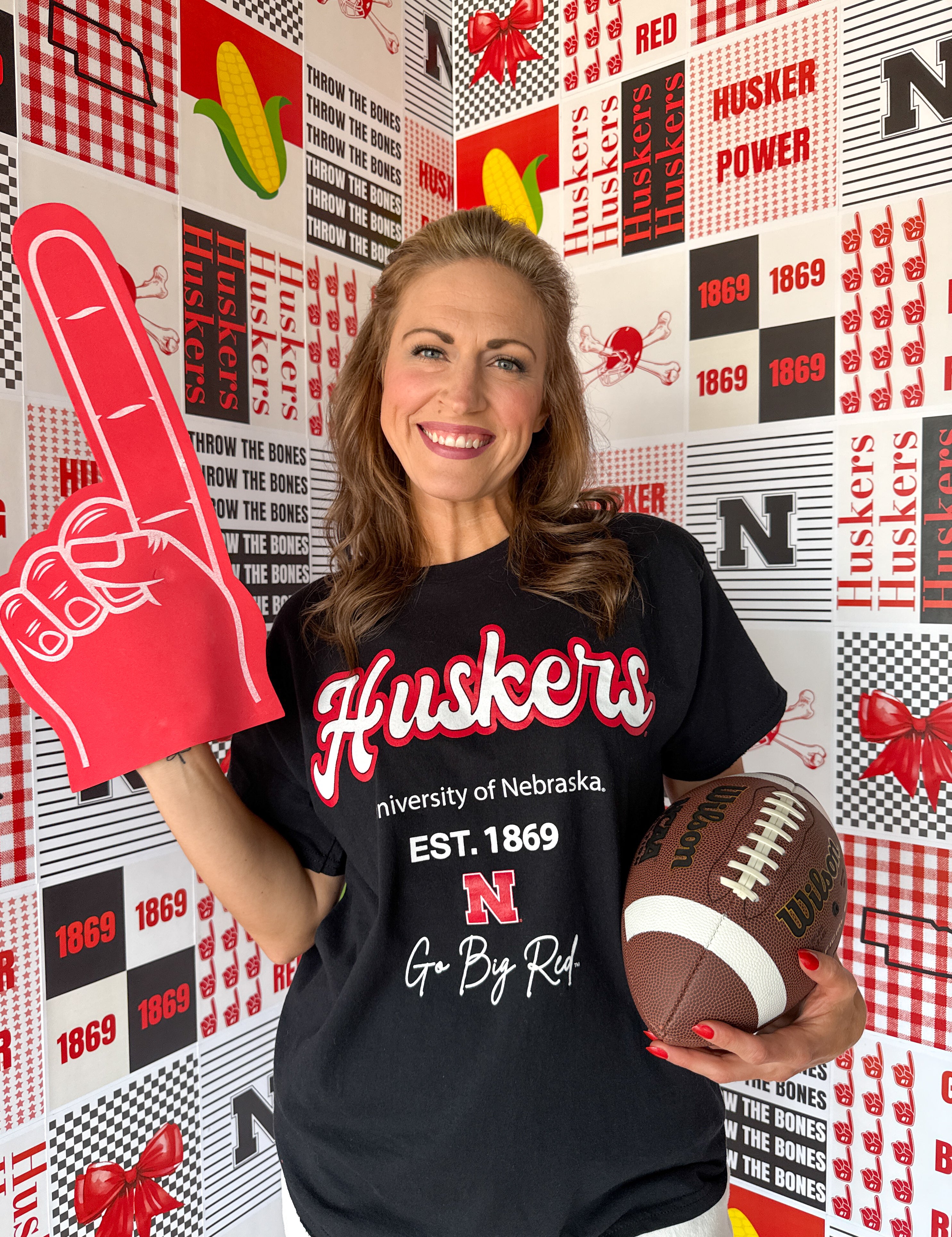 Huskers Letterman Tee : Black - Ana Patricia Boutique