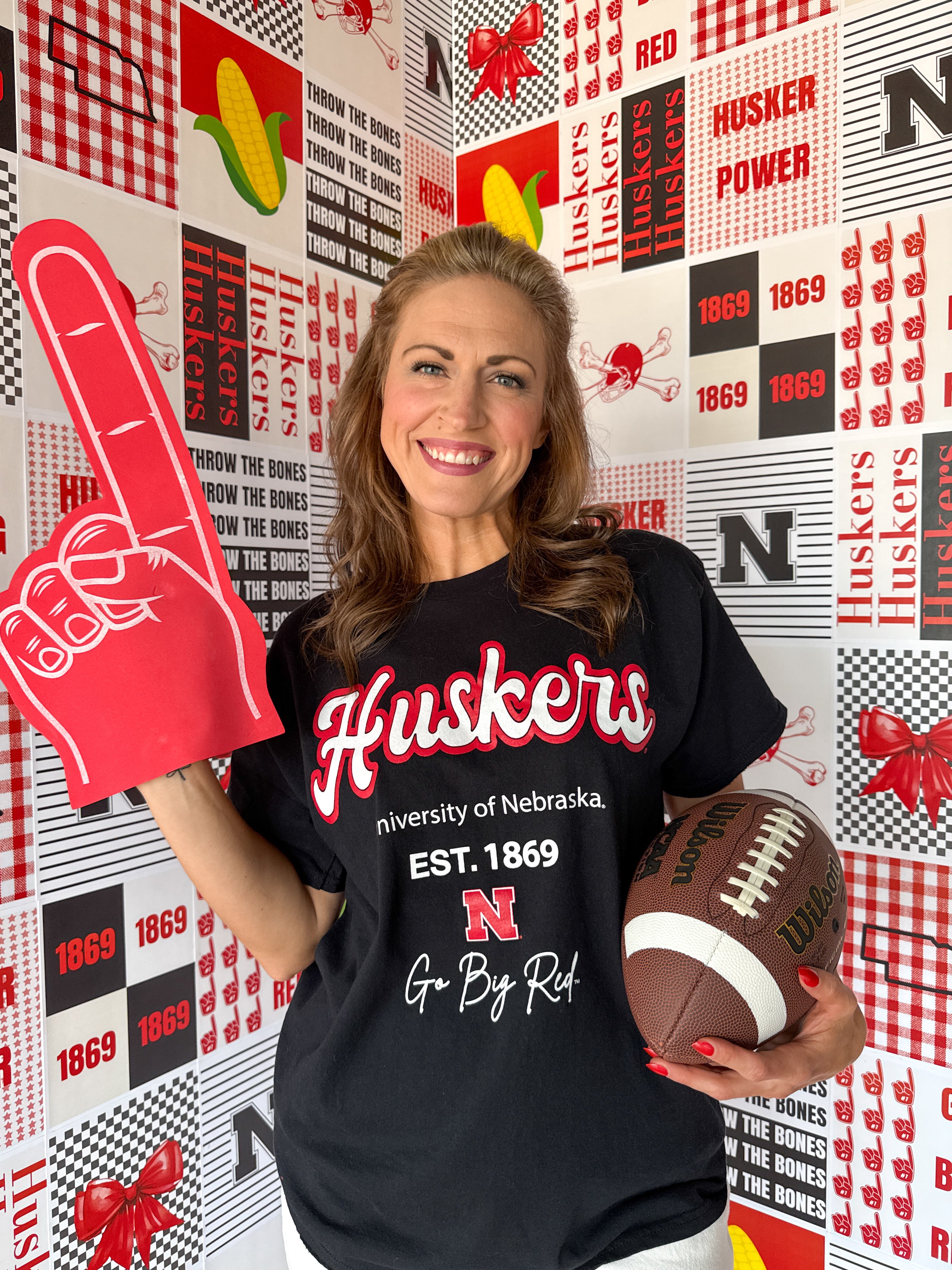Huskers Letterman Tee : Black - Ana Patricia Boutique