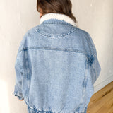 Sherpa Collared Denim Jacket