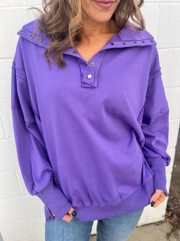 The Britt Pullover- Purple