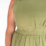 Cut Out Waist Midi Dress- Olive - Ana Patricia Boutique