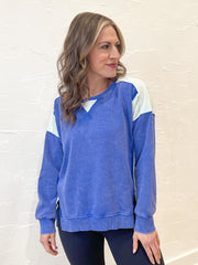 Two Tone Pullover- Royal Blue