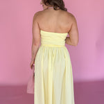 Strapless Midi Dress-Yellow - Ana Patricia Boutique