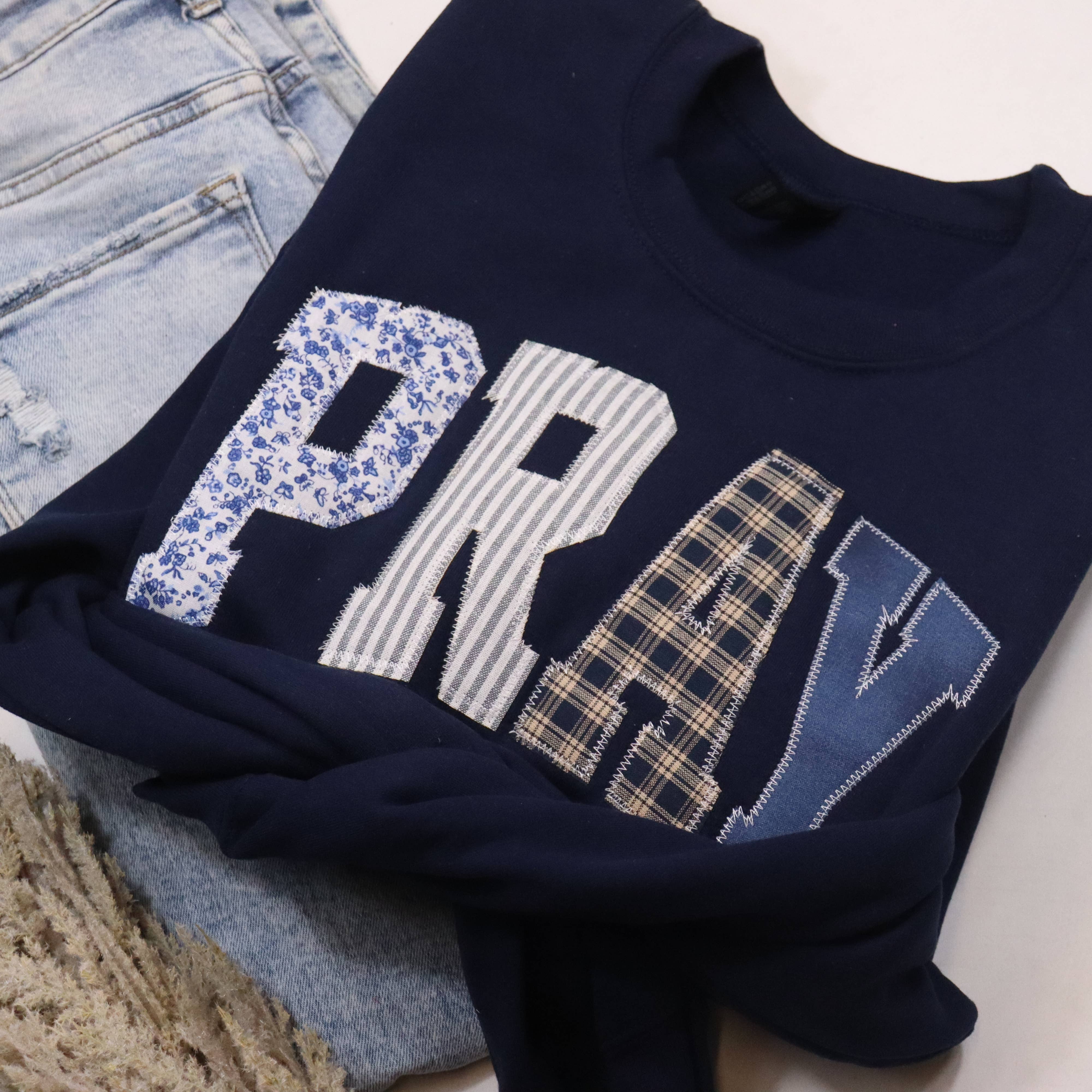 Pray Sweatshirt - Navy - Ana Patricia Boutique