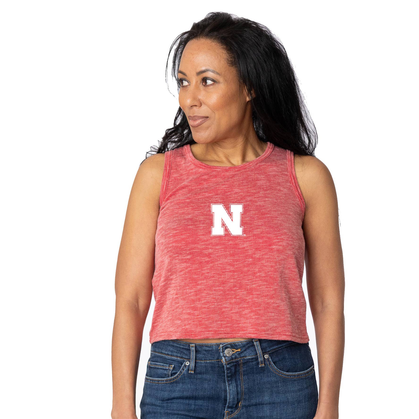 Nebraska Huskers  Cropped Rib Knit Tank - Ana Patricia Boutique