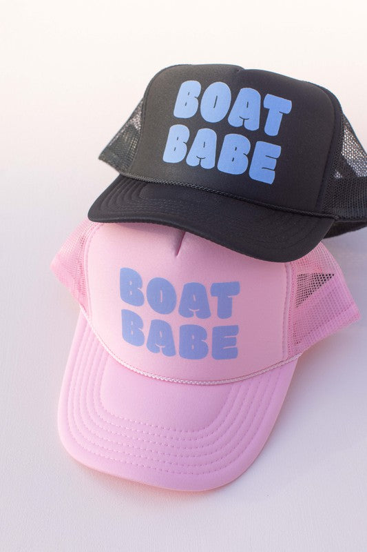 Boat Babe Trucker Hat- Pink