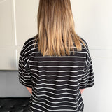 Oversized Stripe Top- Black - Ana Patricia Boutique