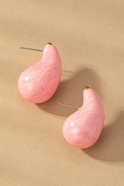 Teardrop Earrings- Pink