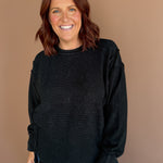 Ribbed Mineral Wash Pullover- Black - Ana Patricia Boutique