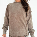 Double Ribbed Pullover- Brown