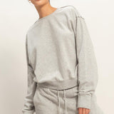Burnout Crewneck-Heather Grey - Ana Patricia Boutique
