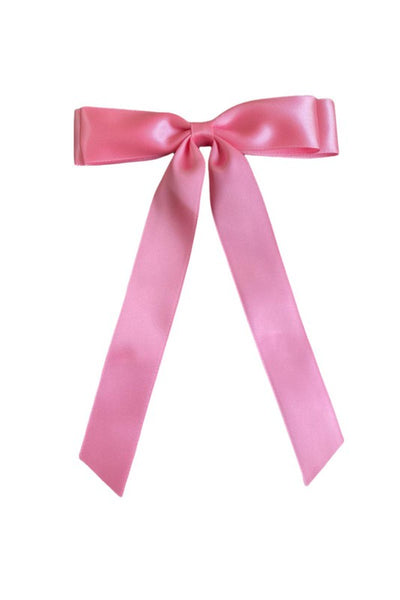 Satin Hair Bow- Pink
