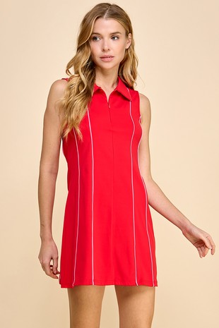 Racket Club Athletic Dress- Red