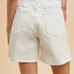 High Waist Bermuda Mom Short-White - Ana Patricia Boutique