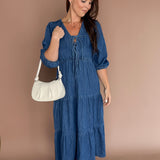 Front Tie Denim Dress - Ana Patricia Boutique