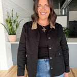 Twill Barn Jacket- Black - Ana Patricia Boutique