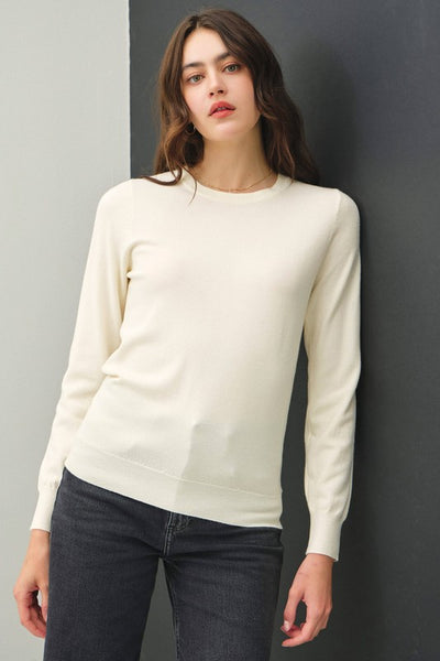 Basic Crew Sweater- Ivory