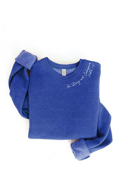 Strong and Courageous Crewneck-Royal Blue