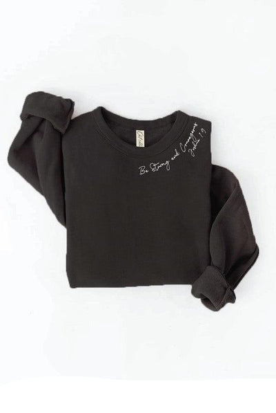 Strong and Courageous Crewneck- Black