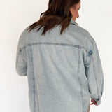 Oversized Denim Shirt Jacket-Light