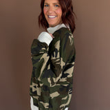 Camo Mock Neck Pullover