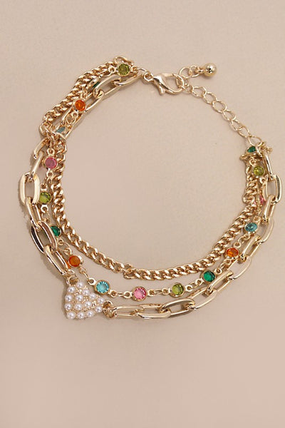 Pearl Heart Stone Bracelet