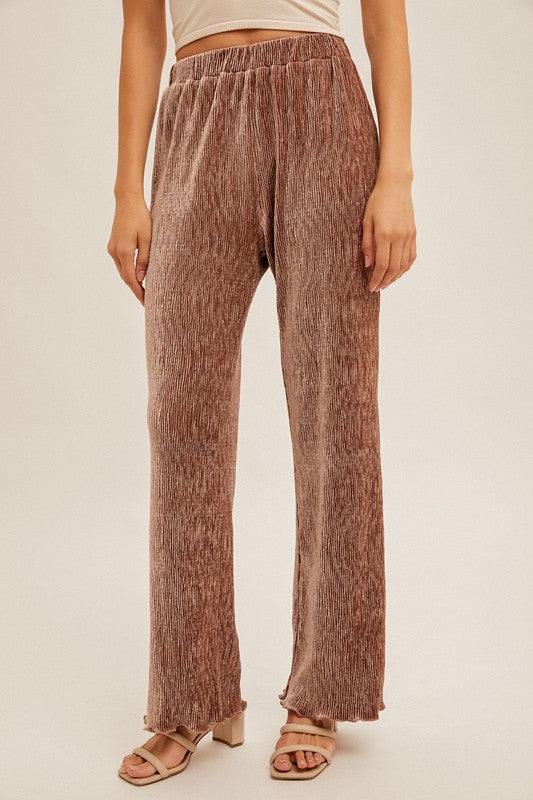 Crinkle Pants-Taupe