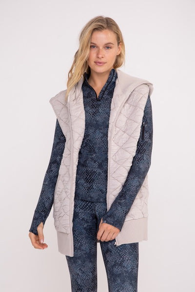 The Meg Quilted Vest-Taupe