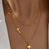 18K Stainless Steel Cross Necklace