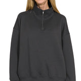 Scuba Half Zip Pullover- Black