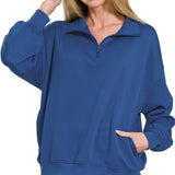 Scuba Half Zip Pullover- Navy