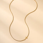 Side Cross Necklace- Gold - Ana Patricia Boutique