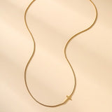 Side Cross Necklace- Gold - Ana Patricia Boutique