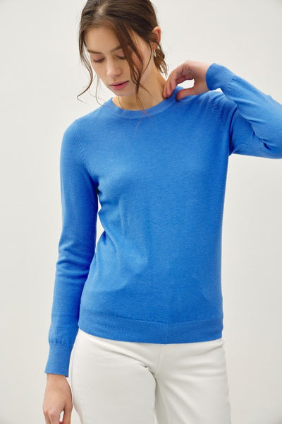 Basic Crew Sweater- Blue