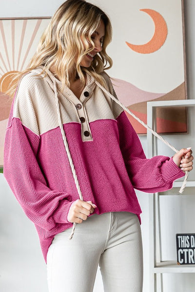 On the Top Pullover- Magenta