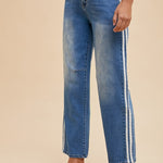Varsity Stripe Barrel Jeans - Ana Patricia Boutique