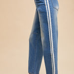 Varsity Stripe Barrel Jeans - Ana Patricia Boutique